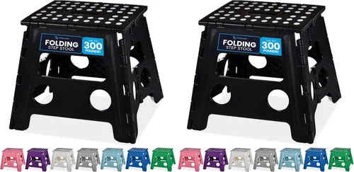 Vista 11 de Handy Laundry Taburete plegable de paso - Taburete plegable lo suficientemente resistente para apoyar a adultos y lo suficientemente seguro