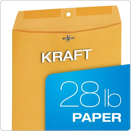Vista 6 de Quality Park sobres con broche de 10 x 13, adhesivo engomado activado por humedad para sello seguro permanente, papel de 28 lb, marrón kraft