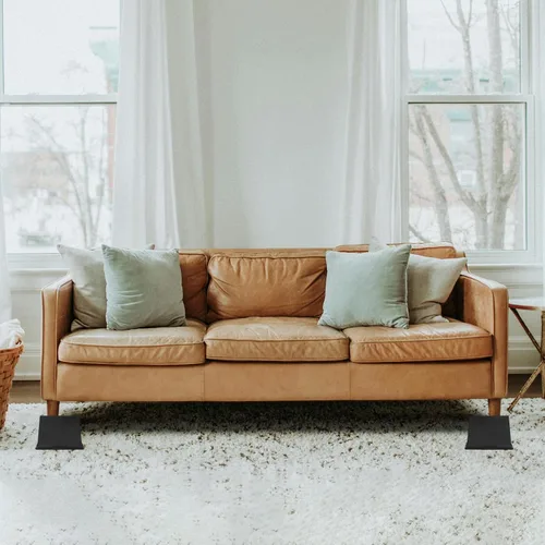 Vista 5 de Paquete de 8 elevadores de cama de 5 pulgadas, resistentes, elevadores de muebles de gran tamaño, elevadores de cama extra anchos para sofá, mesa