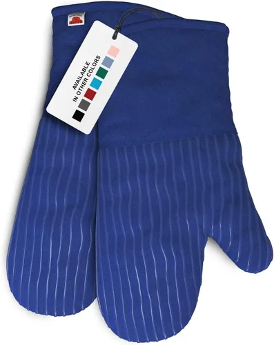 Vista 9 de Guantes de horno resistentes al calor - Juego de 2 guantes de cocina de silicona, gris