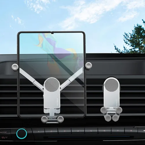 Vista 9 de Z Fold 4 - Soporte de automóvil para ventana de parabrisas de salpicadero, aluminio 2 modos para Samsung Galaxy Z Fold 6 5 4 3 2 Accesorios y iPhone