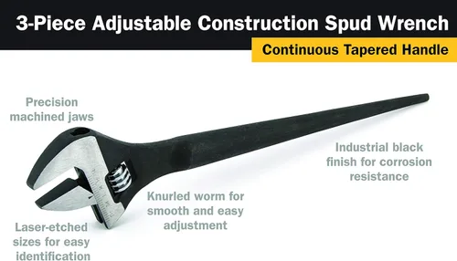 Vista 6 de Titan 223 Llave de construcción ajustable, juego de 3 piezas