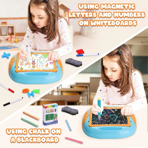 Vista 3 de Cokzer Juguetes para niños de 1 a 2 años, juguete para niños pequeños con letras y números magnéticos, juguetes educativos y de aprendizaje