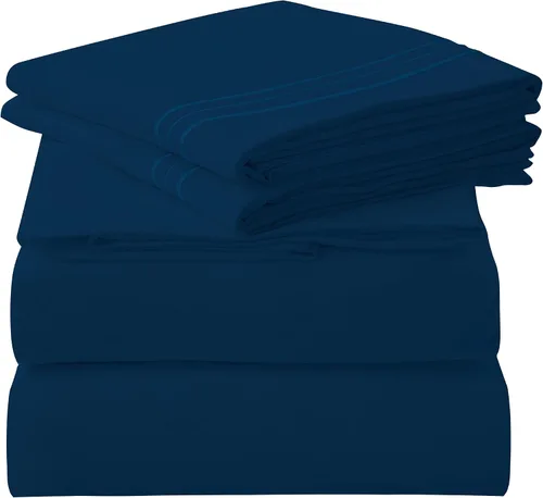 Vista 30 de ROYALE LINENS Juego de sábanas de 3 piezas para cama individual - Ropa de cama de microfibra cepillada suave de 1800 hilos - 1 sábana bajera