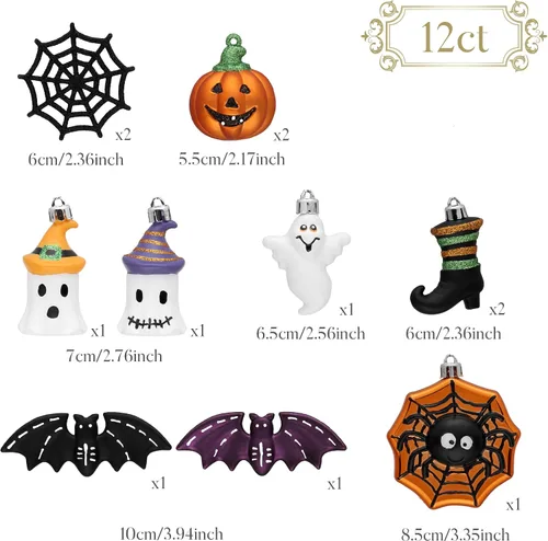 Vista 4 de Valery Madelyn - Decoración de árbol de Halloween inastillable para interiores, 12