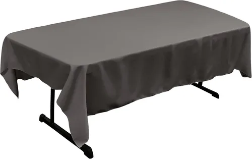 Vista 123 de LA Linen Mantel rectangular lavable de popelín de poliéster, resistente a las manchas y a las arrugas, cubierta de mesa 60x84, mantel de tela