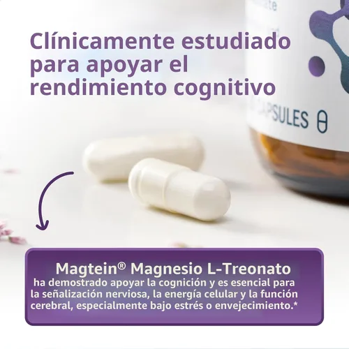 Vista 4 de Metagenics L-treonato de magnesio - Magteína Magnesio para la salud cerebral, la memoria, el aprendizaje y el apoyo cognitivo - Forma biodisponible