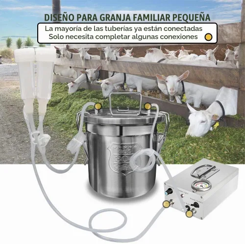 Vista 6 de Máquina de ordeño de cabra de 6L, bomba de manómetro para cabra (Pro Plus)