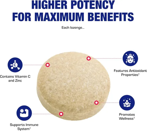 Vista 6 de Pastillas de zinc con vitamina C para apoyo inmunológico, pastillas de vitamina C y zinc de alta absorción para adultos, bienestar diario