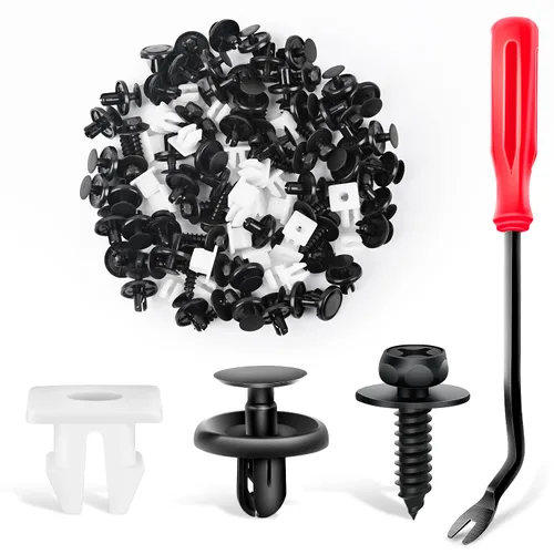 Vista 14 de GOOACC 100 clips de guardabarros para el cuerpo, remaches para el motor, debajo de la cubierta, clips de protección contra salpicaduras para Honda
