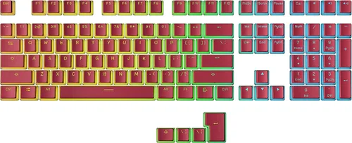 Vista 15 de Ranked Teclas Pudding PBT 112 Juego de teclas de doble disparo translúcidas ANSI EE. UU. e ISO Perfil OEM para teclado mecánico RGB de juego