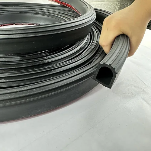 Vista 5 de Moyishi Tira de sello de goma para puerta en forma de D, sello deslizante de 1 pulgada, goma EPDM autoadhesiva, burlete para llenar huecos, aplicar