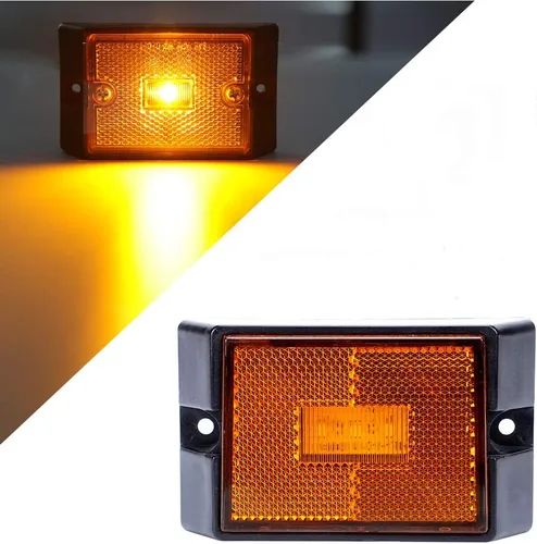 Vista 5 de CZC AUTO Luces LED de color ámbar laterales selladas, sumergibles, reflectores de holgura, luces impermeables para remolque de 12 V, para barco