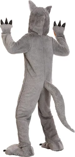 Vista 2 de Disfraz de lobo gris para niños, disfraz de Halloween de animales del bosque para niños