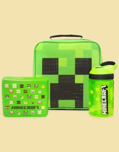 Vista 2 de Minecraft Lunchbox Kids Boys (bolsa de almuerzo escolar, botella de agua, olla), talla única