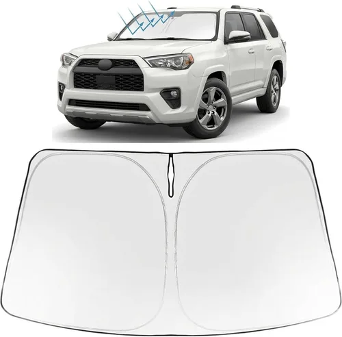 Vista 86 de Proadsy Parasol para parabrisas Rivian R1S 2022-2025 2026 de 4 capas plegable, protector de parasol frontal que bloquea los rayos UV, mantiene