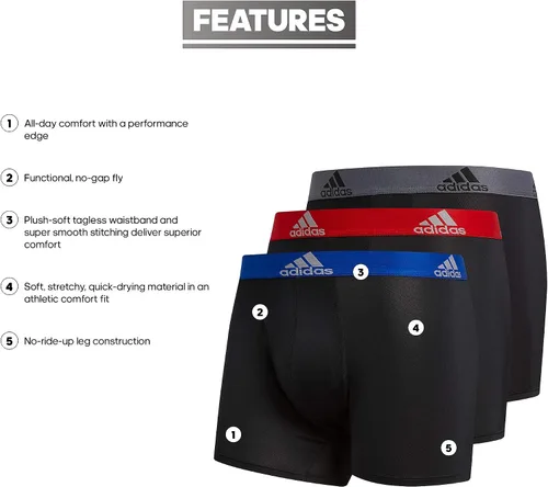 Vista 2 de adidas Ropa interior de maletero de rendimiento para hombre paquete de 3 -2020