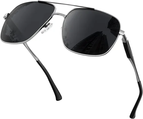 Vista 23 de KANASTAL Aviator Sunglasses Men Women Military Polarized Sunglasses UV400 Negro/Negro