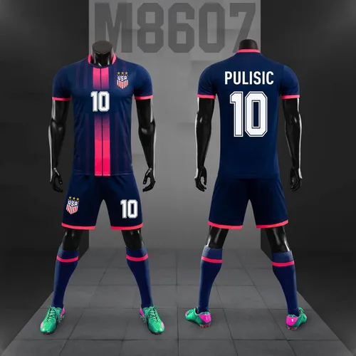 Vista 3 de Casmyd Camiseta de fútbol de EE. UU. + pantalones cortos para hombre, copa mundial #10 Puli'sic de fútbol americano, kit de camisetas para fanáticos