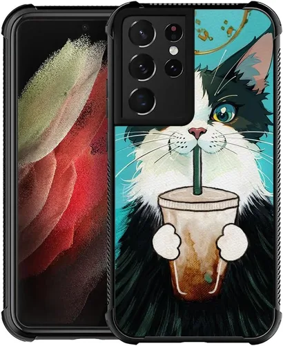 Vista 44 de Funda compatible con Samsung Galaxy S21, diseño de elefantes africanos, diseño increíble a prueba de golpes, antiarañazos, carcasa trasera