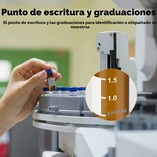 Vista 6 de Membrane Solutions Viales de muestreo automático de 0.1 fl oz, viales de cromatografía HPLC y GC de 0.1 fl oz, puntos de escritura y graduaciones