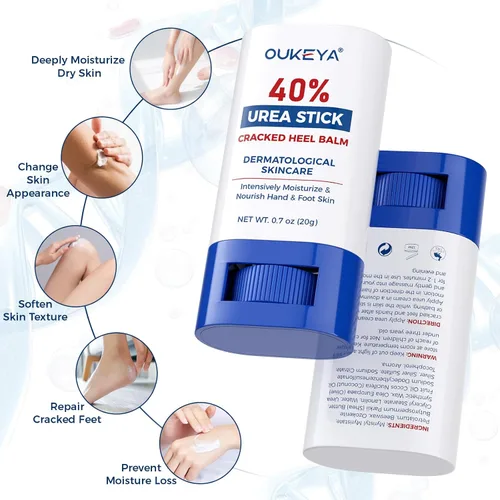 Vista 2 de OUKEYA Crema de urea 40 por ciento. Barra de crema de urea para pies y manos para talón agrietado seco, agrietado, evitar la congelación, loción