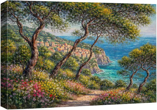 Vista 39 de wall26 Prado con álamos por Claude Monet - Arte moderno impresionista, arte en lienzo para el hogar, 12 x 18 pulgadas