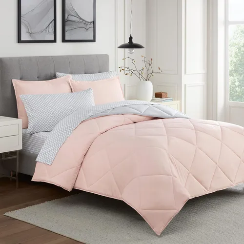 Vista 10 de Eclipse Sleep Solutions Jerry Cooling - Juego de ropa de cama de 5 piezas, tamaño individual/individual XL, color rojo y gris