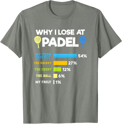 Vista 26 de Camiseta Why I Lose At Padel Answers Not My Fault