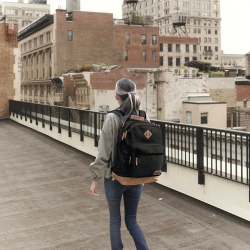 Vista 5 de Lee Authentic Jeans Company - Mochila de estudio para clase, funda acolchada para portátil de 15.6 pulgadas (negro)