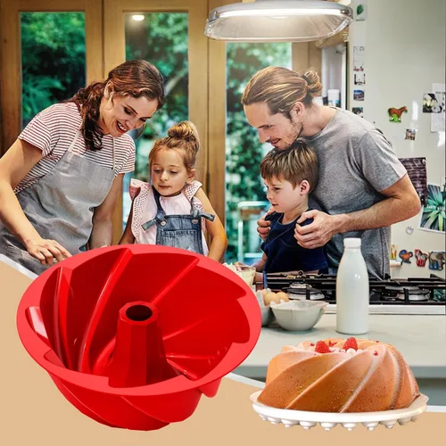 Vista 5 de Bandeja de silicona para pastel saphe, utensilios de hornear antiadherentes de 25 cm de diámetro para pastel, gelatina, jalea, pan, brownie, molde
