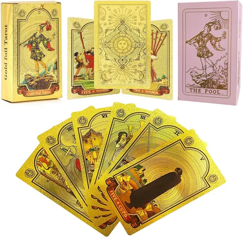 Vista 6 de VOVCIG Cartas de Tarot bilingües - Inglés y Español, Incluye Libro Guía y Mantel Especial Baraja de Tarot