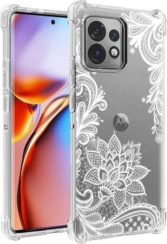 Vista 6 de Funda protectora de TPU suave para Motorola Edge Plus 2023, Moto X40, X40 Pro, delgada, a prueba de golpes, con patrón floral transparente y suave