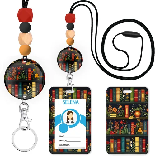 Vista 28 de Cordones para Profesores de Concienciación sobre el Autismo para Tarjetas de Identificación y Llaves, Lindo Cordón de Silicona con Cuentas Separable