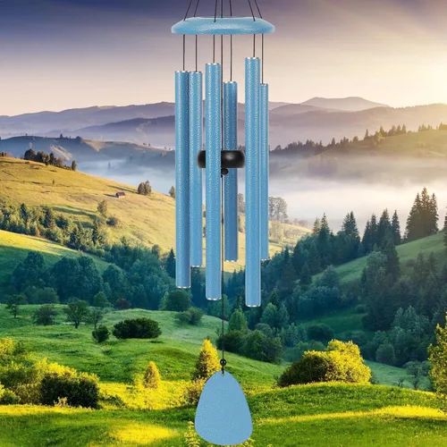 Vista 11 de FSVGYY Campanillas de viento para exteriores, decoración grande, tono profundo, tonos melódicos relajantes, campanillas de viento para exteriores