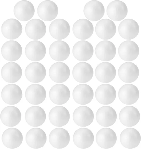 Vista 4 de FFchuanhe 12 bolas de espuma de 3 pulgadas para manualidades y decoración Espuma de poliestireno blanco suave, adecuada para suministros