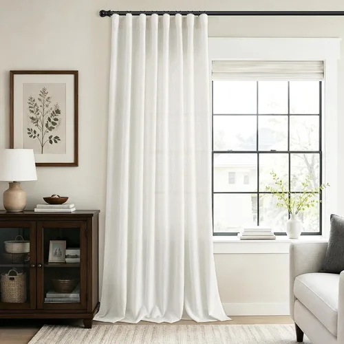 Vista 14 de Jowels Natural Linen Curtains 96 Inches Long 2 Panels for Living Room