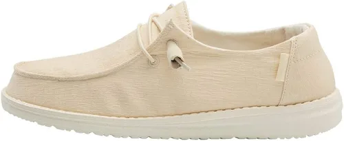 Vista 48 de Hey Dude Wendy Chambray - Zapatos para mujer, mocasines con cordones para mujer, cómodos y ligeros Aurora Blanco 2