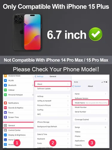 Vista 2 de GIGIKISS Protector de pantalla de privacidad compatible con iPhone 15 Plus de 6.7 pulgadas, protector de pantalla de vidrio templado HD antiespía