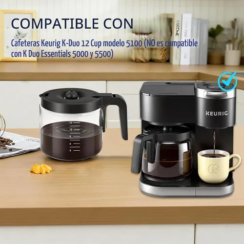 Vista 5 de Olla de repuesto para jarra de vidrio de 12 tazas compatible con Keurig