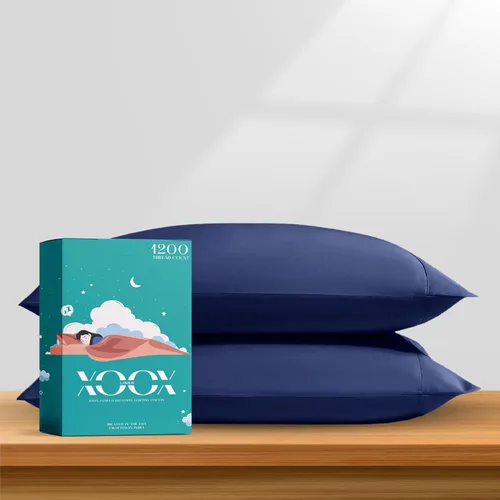 Vista 12 de XOOX Linen Juego de sábanas 100% algodón egipcio, sábanas de lujo de 1200 hilos de algodón egipcio tamaño Queen (4 piezas, gris claro), suave como