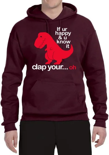 Vista 39 de Wild Bobby Sudadera con capucha unisex con estampado "If You're Happy and You Know it" de Dinausor