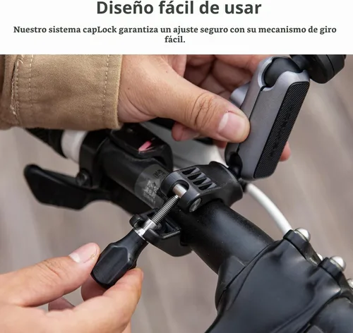Vista 5 de PGYTECH CapLock - Soporte para manillar de motocicleta de liberación rápida, rotación de doble bola de 360°, adaptador de rosca de 1/4"-20, para DJI