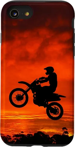 Vista 18 de Carcasa para iPhone 16 Motocross Dirt Bike Jump Sunset