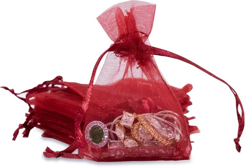 Vista 42 de TheDisplayGuys - Paquete de 48 bolsas de regalo de organza transparente negra de 2 x 2-3/4 pulgadas con cordón, bolsas de regalo para joyas, bolsas