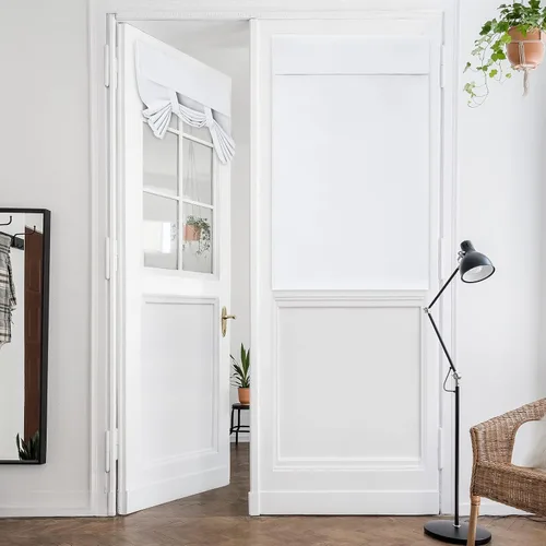 Vista 21 de HOMEIDEAS Cortinas Opacas para Aula para Puerta Principal, Cubierta de Ventana de Puerta de Aula, Persianas de Privacidad con Aislamiento Térmico