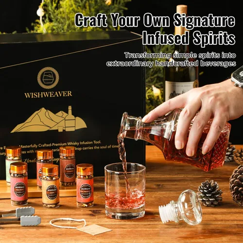 Vista 3 de Kit de Infusión de Alcohol, Juego de 16 Herramientas Naturales DIY para Hacer Whisky con Infusión de Bourbon, Rye, Gin, Vodka, Tequila, Ron