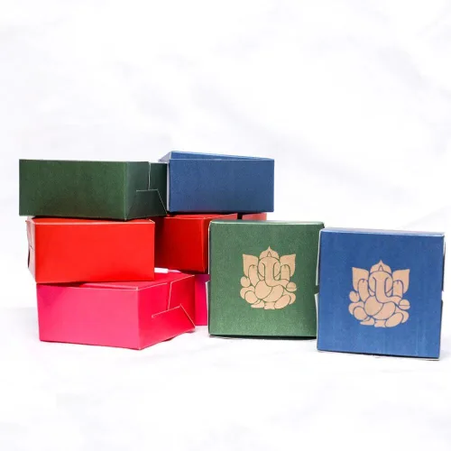 Vista 6 de Desi Favors Ganesh Cajas dulces para dulces indios, galletas, golosinas, mithai, dulces, cajas de regalo hechas a mano, caja de Mithai a granel