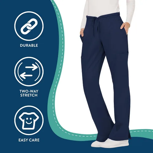 Vista 4 de Cherokee - Pantalones quirúrgicos elásticos Workwear Revolution WW120 para mujer, suaves y con cordón ajustable