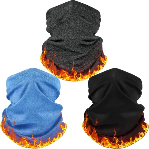 Vista 8 de HONGTEYA Polaina de cuello de invierno para hombres y mujeres, resistente al viento, máscara facial para clima frío, esquí, deportes al aire libre